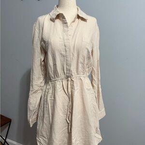 Jessica Simpson Cream Long Sleeve Dress L